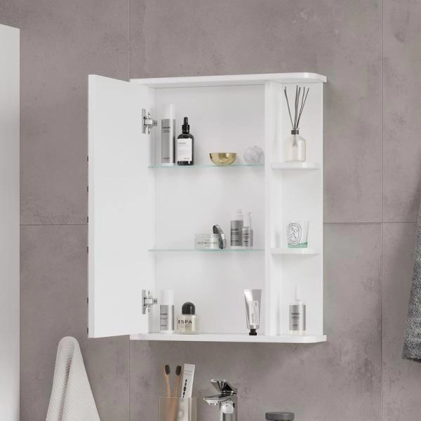 Шкаф зеркальный Twing 50 белый глянец