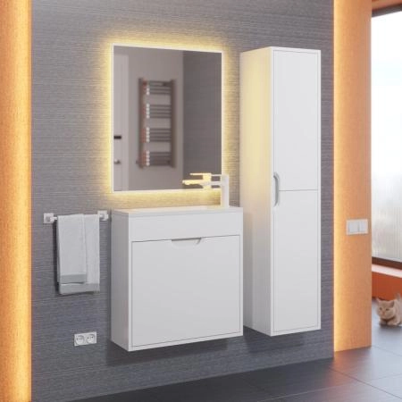 Тумба под раковину для ванной Uperwood Modul 60 см, подвесная, матовая, белая