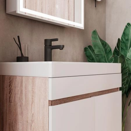 Тумба для ванной Volna Conty 60.2D Белый/дуб сонома напольная (9696) раковина отдельно