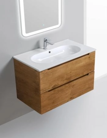 Тумба под раковину BelBagno ETNA-800-2C-SO-RW-P Rovere Moro 80 см подвесная