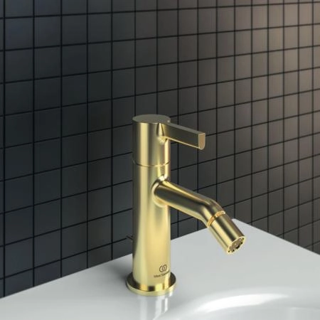 Ideal Standard Joy Смеситель для биде, на 1 отв., с донным клапаном, цвет: PVD Brushed Gold (Шлифованное Золото)