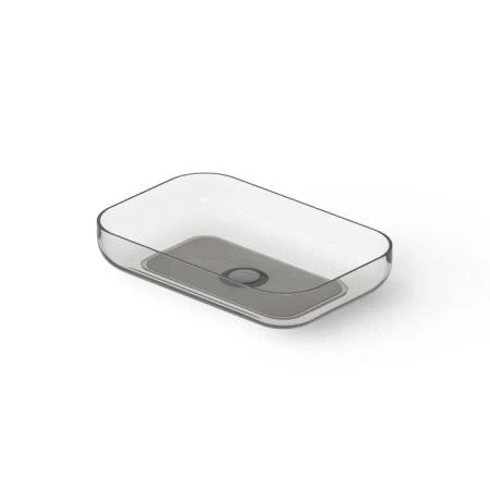 Dea Design Washbasins Раковина 58х38х12см., накладная, без отв., Glasstech, прозрачная смола, цвет: Smoky Black R4