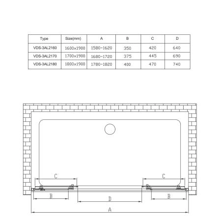 Душевая дверь Vincea Alpha VDS-3AL2170CL, 1700, хром, стекло прозрачное