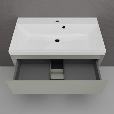 Тумба подвесная Style Line Манхэттен 80 ЭМАЛЬ под ASTI 80 2 ящика PLUS олива