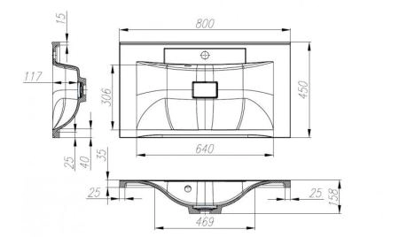 Тумба под раковину Belbagno MARINO Bianco Opaco подвесная 800x450x500 MARINO-800-2C-SO-BO-P