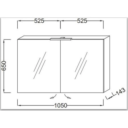 Зеркальный шкаф Jacob Delafon EB787RU-N18 105 см с подсветкой белый блестящий