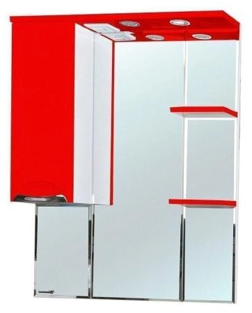 Зеркало-шкаф Bellezza Альфа 75 L с подсветкой красный