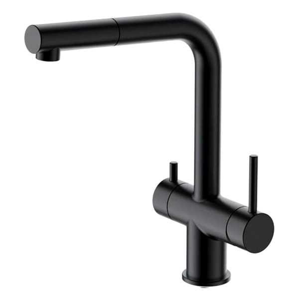 Смеситель GAPPO G4397-76 для кухни с выдвижным изливом и подключением фильтра, черный