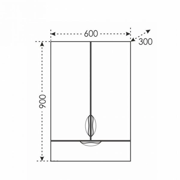 Шкаф подвесной СаНта Родос 60x90 см, 406003, над стиральной машиной