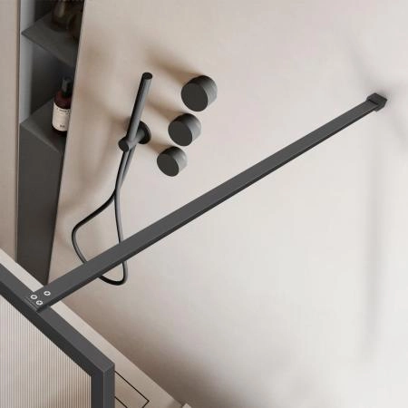 Душевая перегородка Vincea Walk-In VSW-1HP100FLGM, 1000*2000, вороненая сталь, стекло рифленое