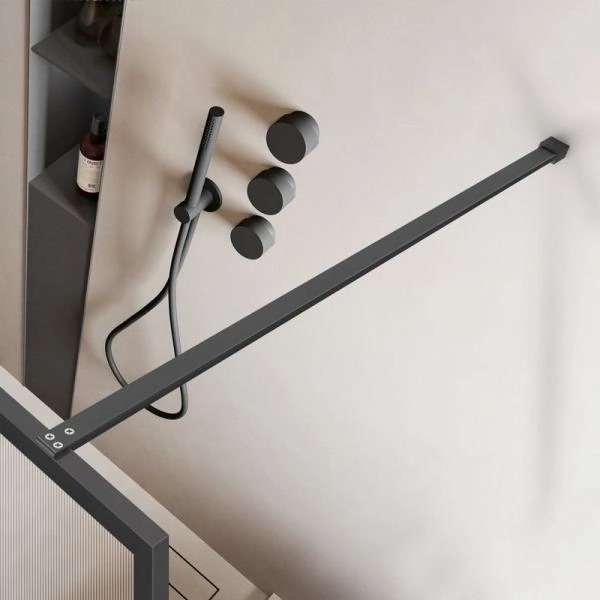 Душевая перегородка Vincea Walk-In VSW-1HP100FLGM, 1000*2000, вороненая сталь, стекло рифленое