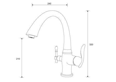 Смеситель для кухни ZORG Zorg Sanitary (ZR 340 YF BR) под фильтр бронза