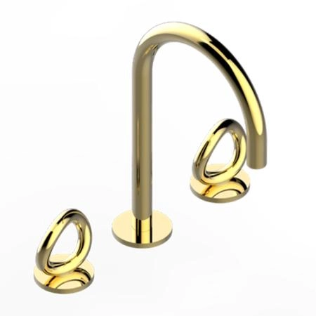 THG Collection O Смеситель для раковины, 3 отв., с донным клапаном,  цвет: Soft gold
