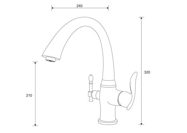 Смеситель для кухни ZORG Zorg Sanitary (ZR 340 YF BR) под фильтр бронза
