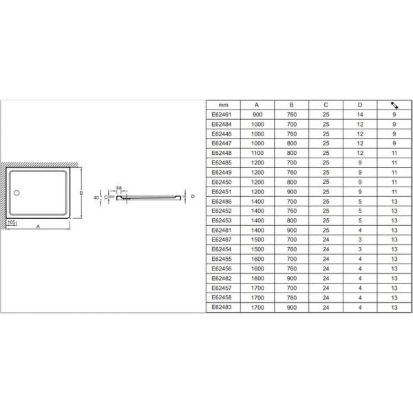 Поддон для душа Jacob Delafon FLIGHT E62482-F-M53 160x90 см литьевой мрамор