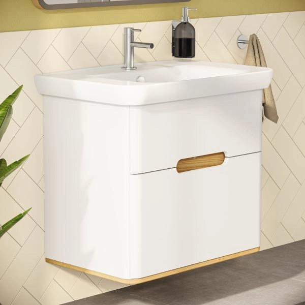 Тумба с раковиной  VitrA Sento  60824 80 см матовая белая МДФ