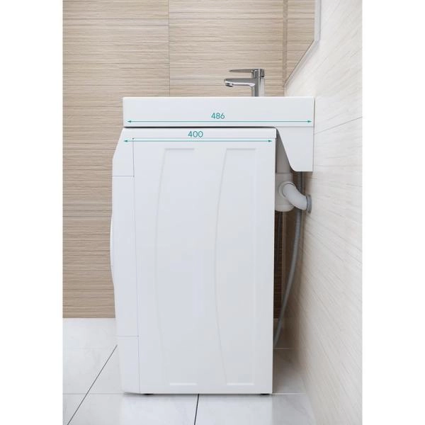 Раковина над стиральной машиной Paulmark BERG 710431, белая, 60х50, с комплектом