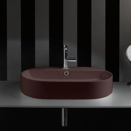 Kerasan Ciotola Раковина-чаша 65х40х12 см, 1 отв., с переливом, цвет: Borgogna matt