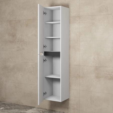 Шкаф-пенал для ванной Uperwood Tanos 33*27*150 см, подвесной, белый/графит, левый