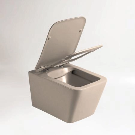 Унитаз подвесной Vincea Q-Line VT1-12MC безободковый, цвет капучино мат., ультратонкое soft close сиденье