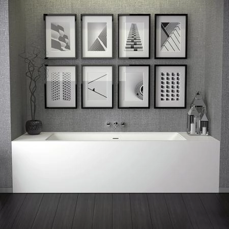 KNIEF Shape Selected Ванна встраиваемая, 170x70xH60cм, с щелевым переливом click-clack, белая матовая (с комплектом ножек) (СПЕЦЦЕНА с нашего склада!)