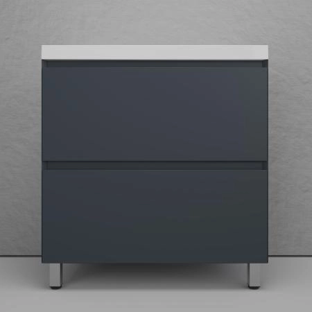 Тумба напольная Style Line Манхэттен 80 ЭМАЛЬ под ASTI 80 2 ящика PLUS графит