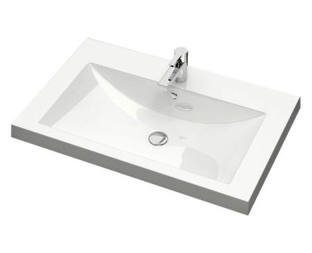 Раковина для ванной полувстраиваемая Uperwood Eva 75 см, прямоугольная, белая