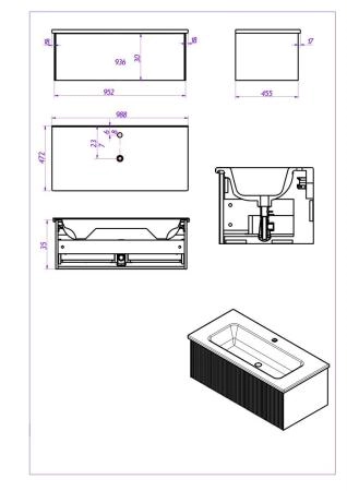 Тумба под раковину LA FENICE TERRA Bianca белый 100 FNC-01-TER-B-100 белый матовый