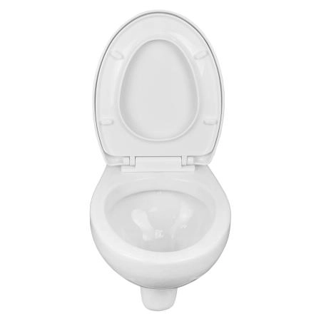 Унитаз подвесной Azario STELLA 370х400х550 безободковый, с быстросъемным сидением микролифт, белый (AZ-VT005+AZ-VT005sc)