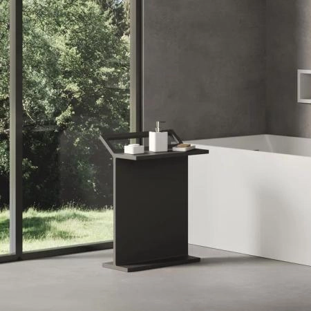 Dea Design Accessories Столик с полотенцедержателем 50x32x70см., напольный, Solid Surface, цвет: graphite