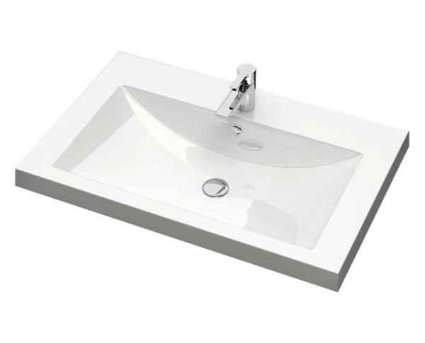Раковина для ванной полувстраиваемая Uperwood Eva 75 см, прямоугольная, белая
