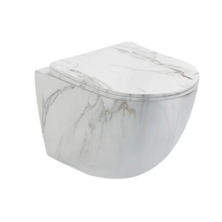 Унитаз подвесной SantiLine SL-5005MRB под мрамор сиденье микролифт