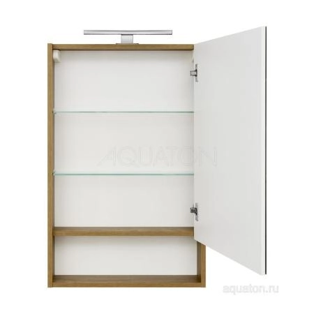 Зеркальный шкаф AQUATON Сканди 55 белый, дуб рустикальный 1A252102SDZ90