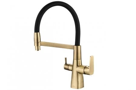 Смеситель для кухни ZORG Steel Hammer (SH 818-6 BRONZE) бронза | черный