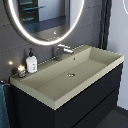 Раковина кварцевая Uperwood Classic Quartz 100 см, бежевая матовая, десерт