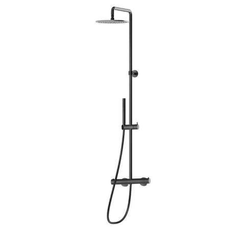 Newform Shower Душевая стойка с термостатическим смесителем, переключателем, верхним и ручным душем, цвет: PVD brushed gun metal