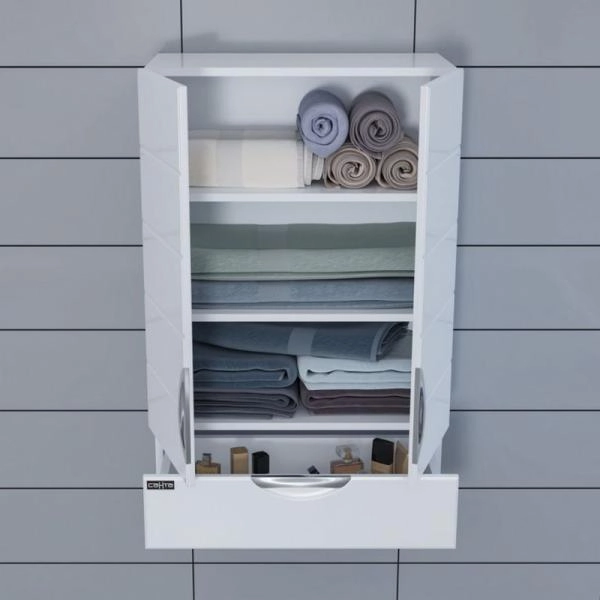 Шкаф подвесной СаНта Родос 60x90 см, 406003, над стиральной машиной