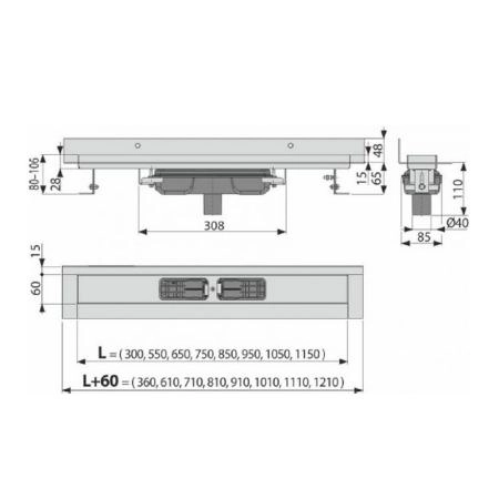 Душевой лоток AlcaPlast APZ1116-750 Wall Low