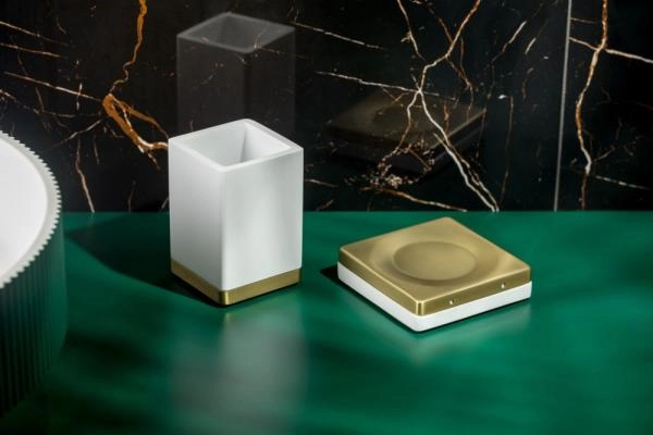 Мыльница Boheme квадратная Qubic Matt Gold 10960-MG