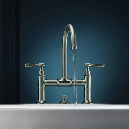 Axor Montreux, Смеситель для раковины 220,с двумя рычаговыми рукоятками, с донным клапаном, цвет: никель шлифованный