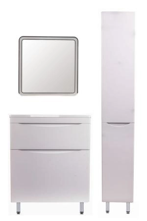 Тумба напольная Style Line Бергамо мини 70 (2 ящ.) Люкс антискрейтч белый, PLUS