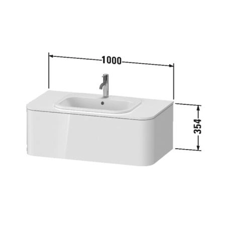 Duravit Happy D.2 Plus Тумба подвесная 100x55x35.4см, с раковиной и 1 ящиком, цвет: белый глянцевый