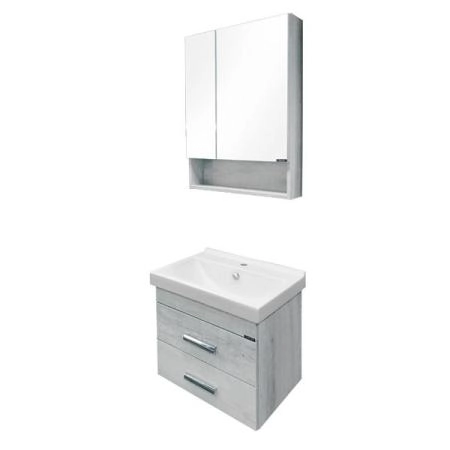 Тумба с раковиной Comforty Никосия-60П  дуб белый