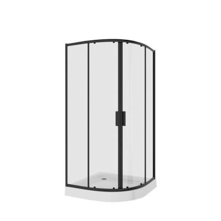 Душевой уголок Niagara Nova NG-6807-08 BLACK (100*100*190) полукруг, двери раздвижные
