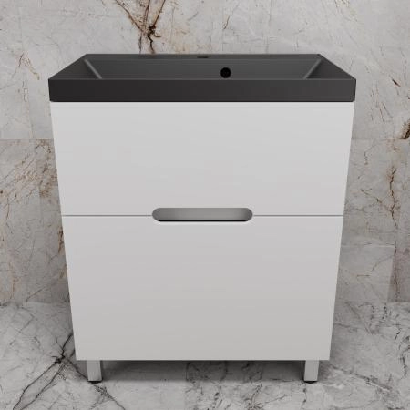 Тумба с раковиной Style Line Матис 70 ЛС-00002442 напольная под ASTI 70 (2 ящика) Белый матовый ЭМАЛЬ