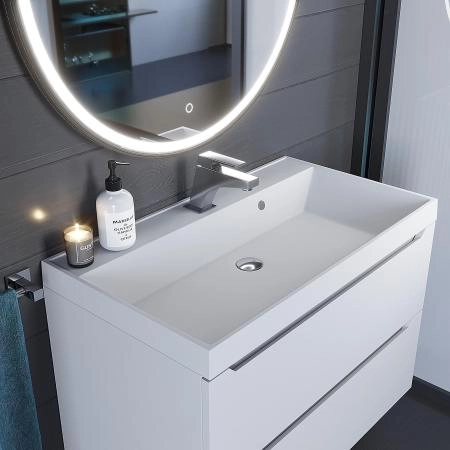Раковина кварцевая Uperwood Classic Quartz 80 см, белая матовая, жасмин