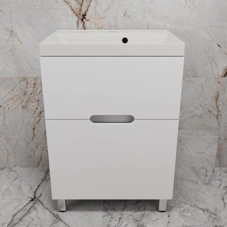 Тумба Style Line "Матис 60" ЛС-00002441 напольная под ASTI 60 (2 ящика), Белый матовый, ЭМАЛЬ