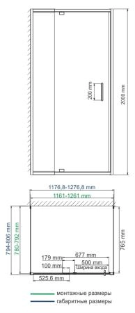 Душевой уголок WasserKraft Berkel 48P22 120x80 см, прямоугольник, распашная, универсальная