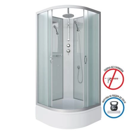Душевая кабина Niagara NG-3301-14BKT 900х900х2100-2400 средний поддон 26см стекло матовое