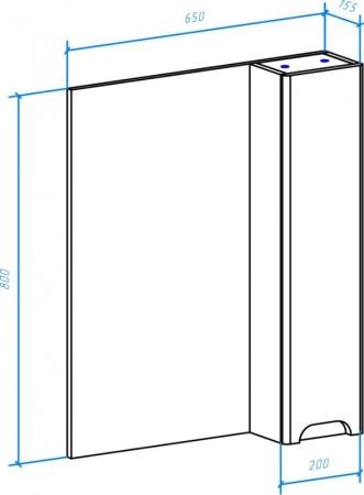 Зеркало-шкаф Bellezza Андрэа 65 R бежевый